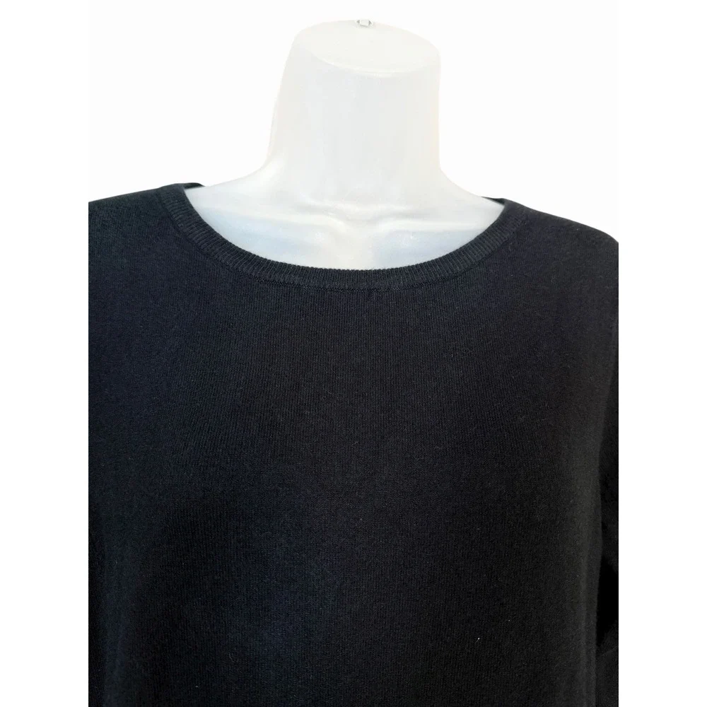 Sundance PM Black‎ Knit Sweater Dress Cotton Silk Blend Lagenlook Minimalist